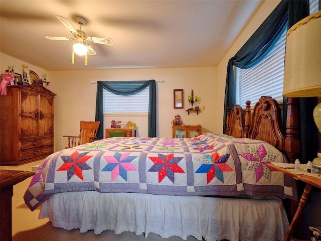 bedroom featuring ceiling fan