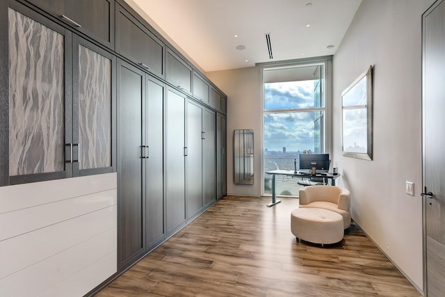 interior space with light wood-type flooring