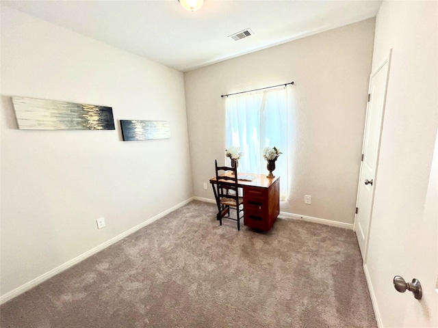 office featuring light colored carpet