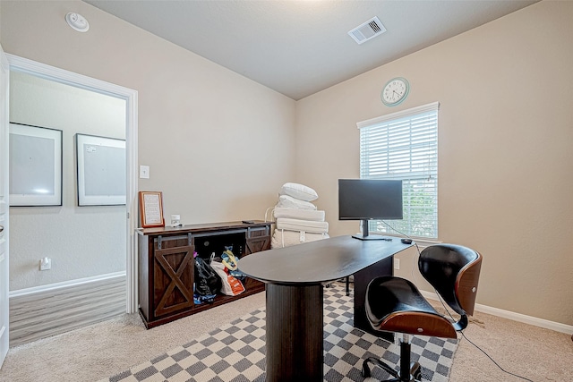 view of carpeted office