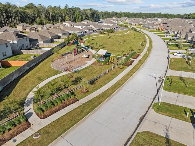 drone / aerial view with a residential view