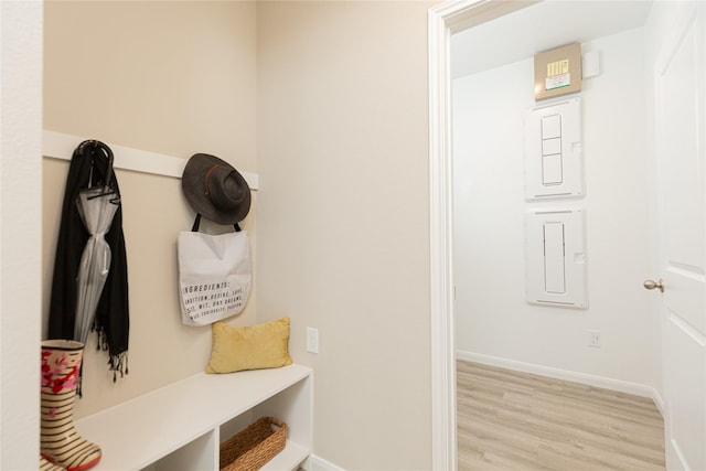 mudroom featuring light hardwood / wood-style floors