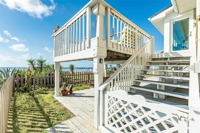 exterior space featuring a wooden deck