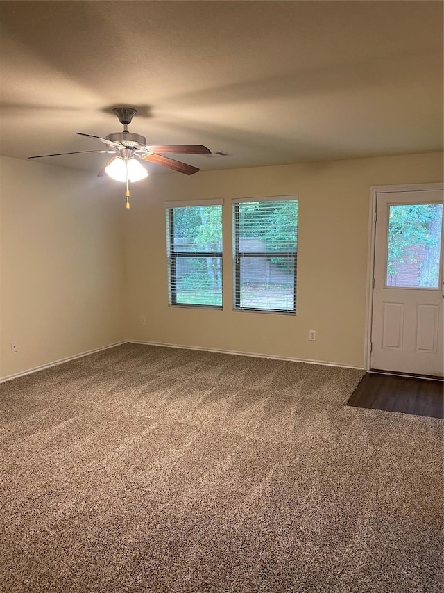 interior space with a wealth of natural light and ceiling fan