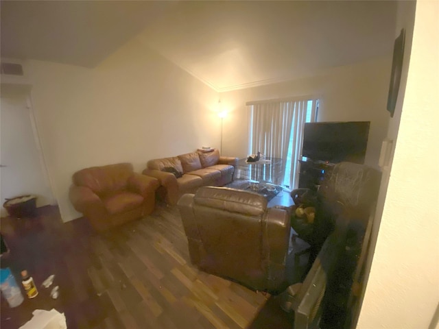 living room featuring hardwood / wood-style flooring