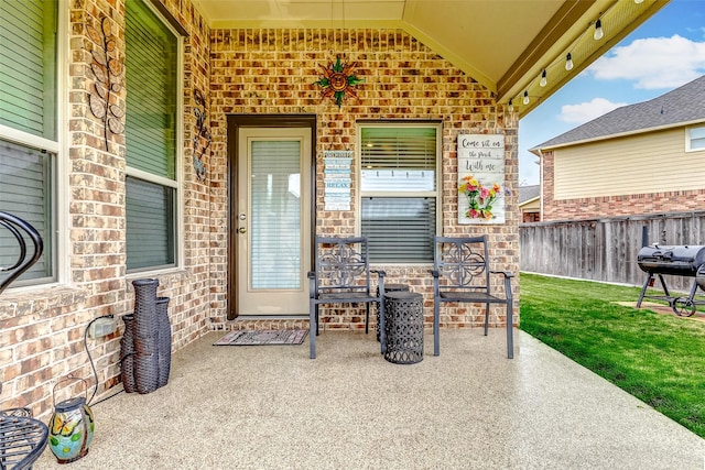 view of patio featuring area for grilling