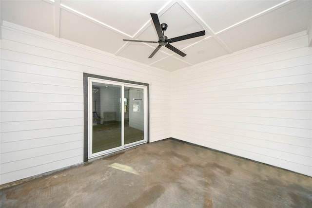 view of patio / terrace featuring ceiling fan