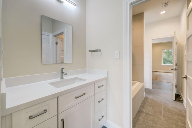 bathroom featuring vanity and tile patterned floors