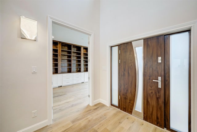 entrance foyer with light wood-type flooring