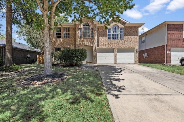 front of property with a garage