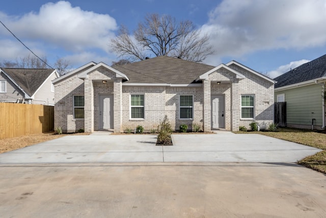 view of single story home