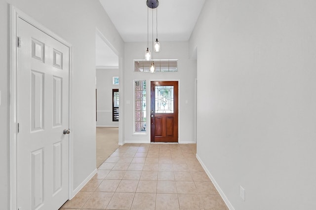 view of tiled foyer