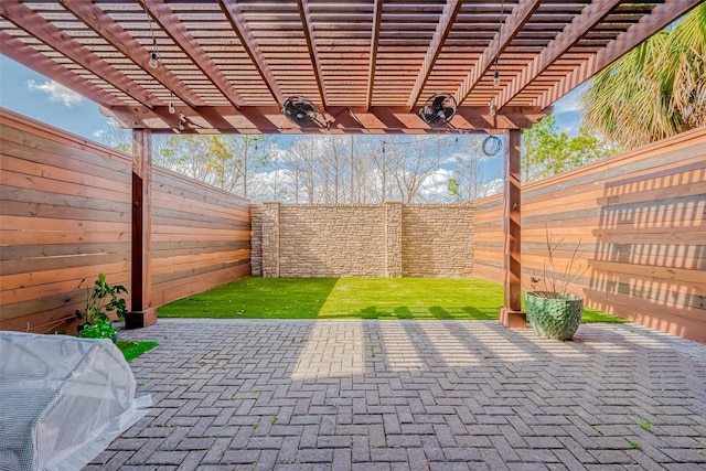 view of patio with a pergola