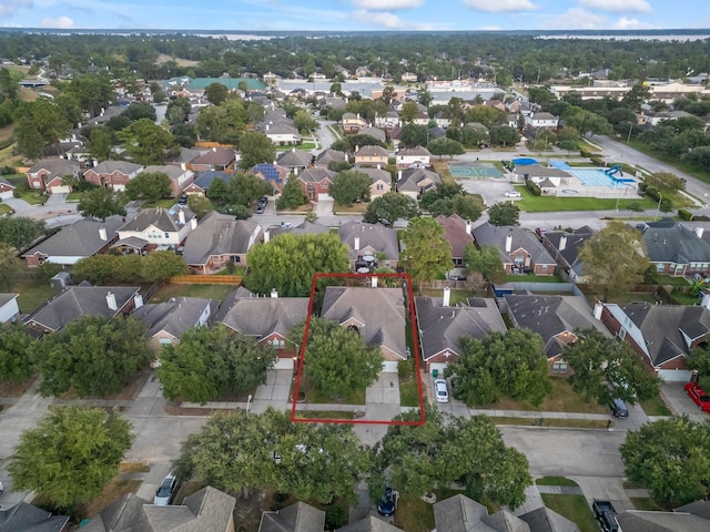 aerial view with a residential view