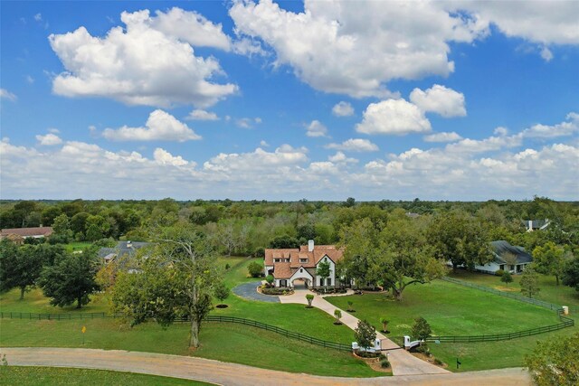 aerial view with a rural view