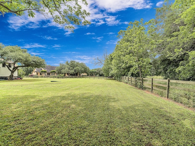 view of yard with a rural view