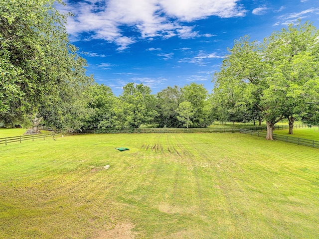 view of yard with a rural view