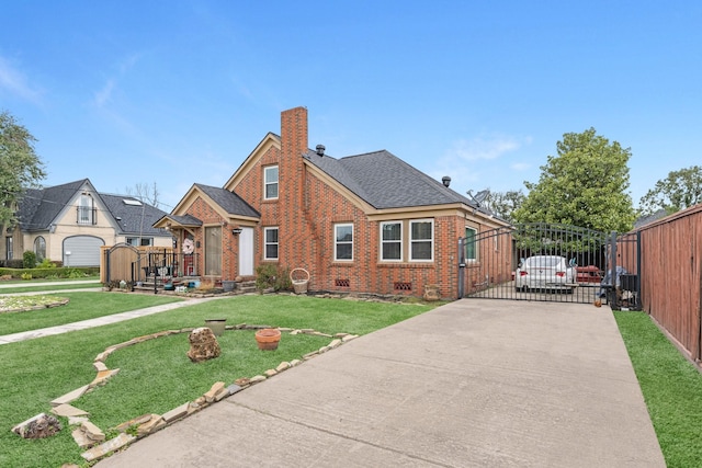 view of front facade featuring a front yard