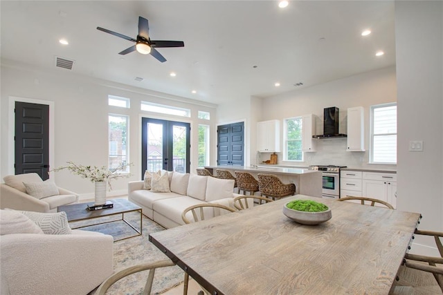 interior space featuring french doors