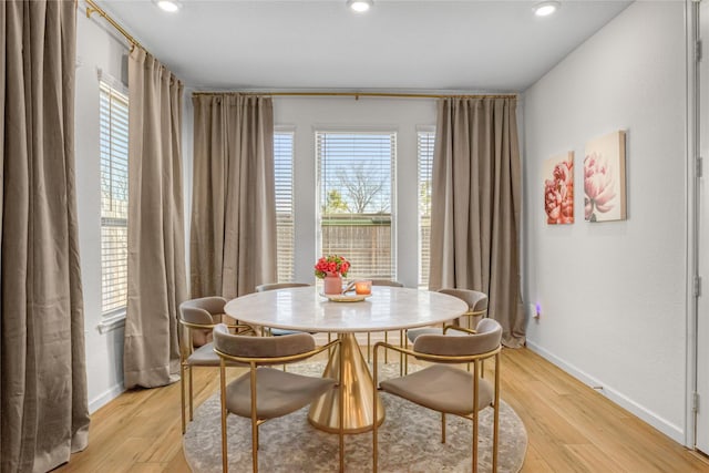 dining area featuring light hardwood / wood-style flooring