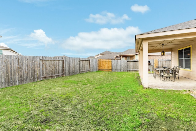 view of yard with a patio