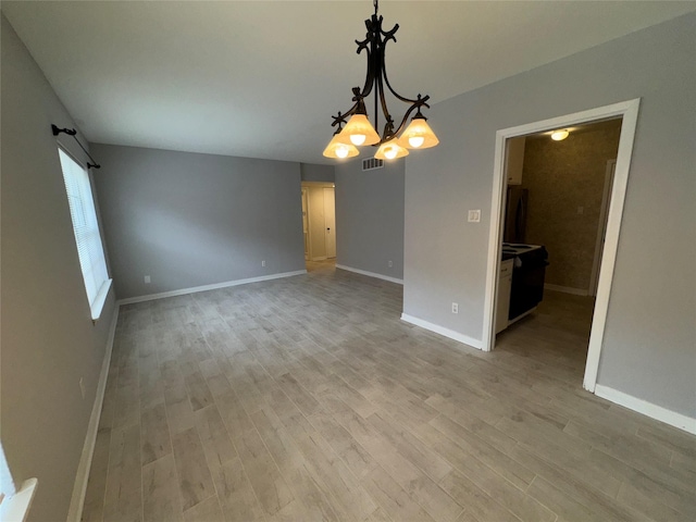 interior space with light hardwood / wood-style floors