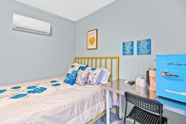 bedroom featuring a wall unit AC