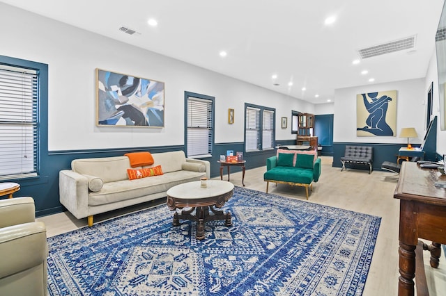 living room with hardwood / wood-style floors