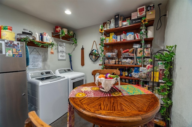 washroom with separate washer and dryer