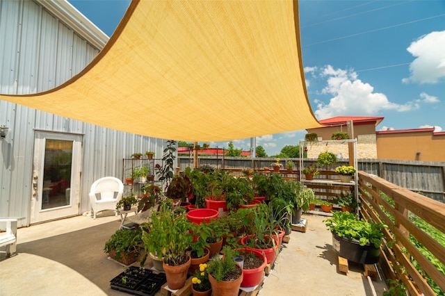 balcony with a patio