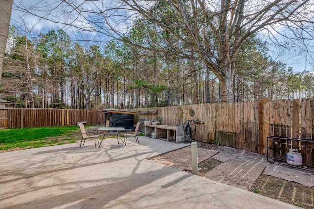 view of patio featuring a fenced backyard