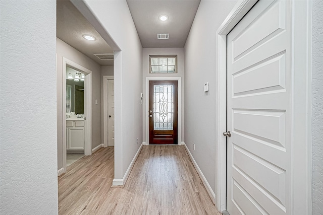 entryway featuring light hardwood / wood-style floors