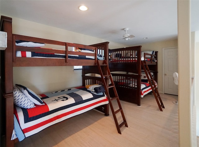 bedroom with light hardwood / wood-style floors