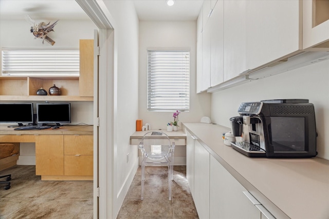 interior space with built in desk