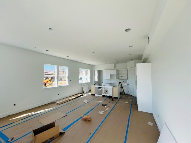 interior space with white cabinetry