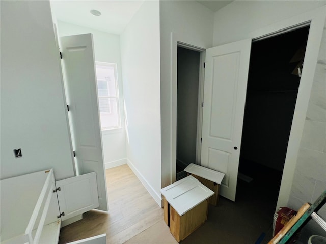 bathroom featuring hardwood / wood-style floors