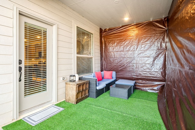 exterior space featuring an outdoor hangout area