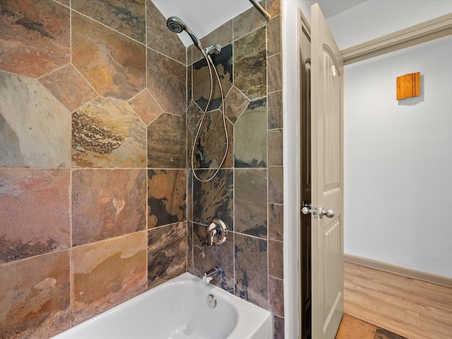 full bathroom with washtub / shower combination