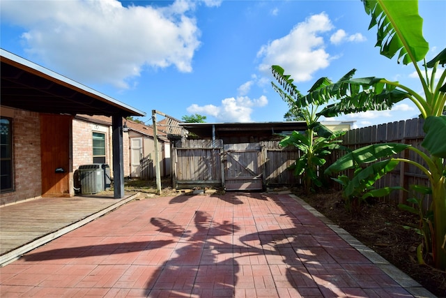 view of patio with central AC unit