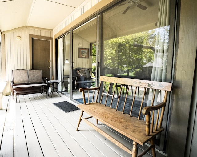 deck featuring ceiling fan