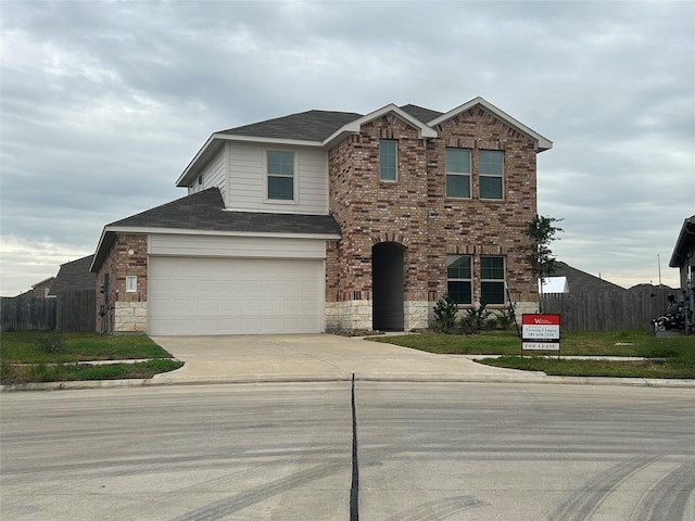 view of property featuring a garage