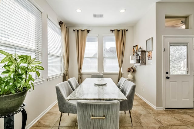 dining area with a healthy amount of sunlight