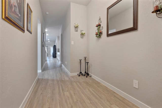 hall featuring light hardwood / wood-style flooring