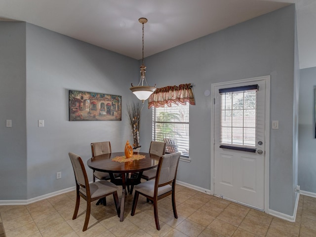 view of tiled dining area