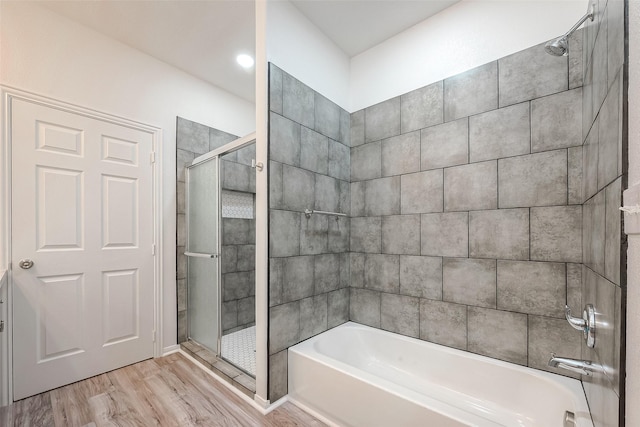 bathroom featuring hardwood / wood-style floors