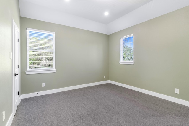 view of carpeted spare room