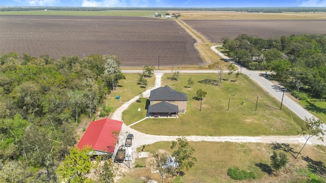 drone / aerial view with a rural view