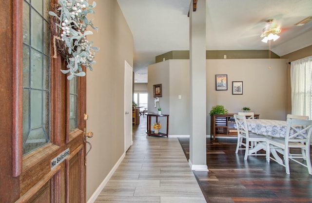 entryway featuring hardwood / wood-style floors