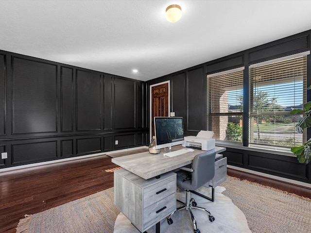 home office featuring light hardwood / wood-style flooring