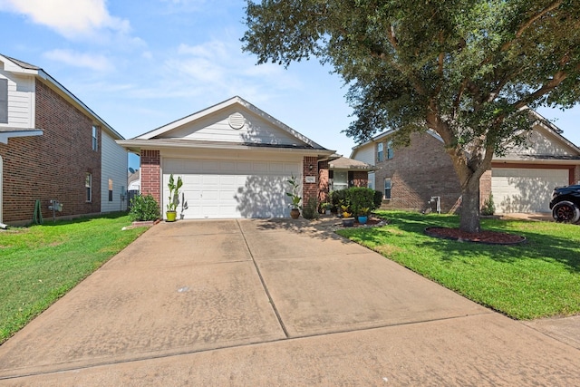 single story home with a front yard